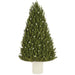 33.5" Hanging Artificial Pine & Pearl Half Wall Cone-Shaped Topiary w/Base -Green - XDT245-GR/P