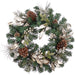 22" Artificial Pinecone, Berry, Leaf & Pine Hanging Wreath -Gold/Champagne (pack of 6) - XDW064-GO/CN