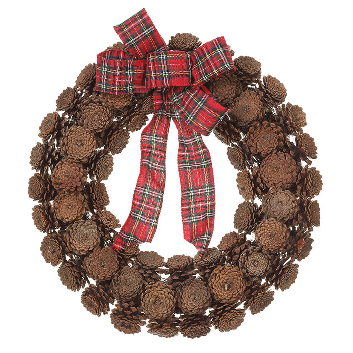 20" Artificial Pinecone Wreath -Brown (Pack of 4) - XDW119-BR