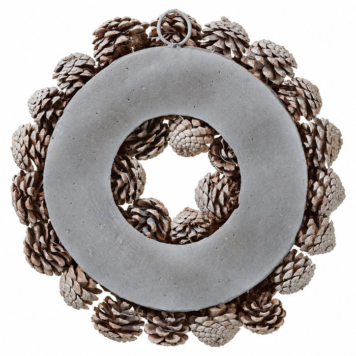 13" Pinecone Wreath -Gray - XDW129-GY