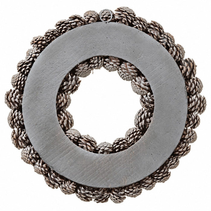 21" Pinecone Wreath -Gray - XDW131-GY