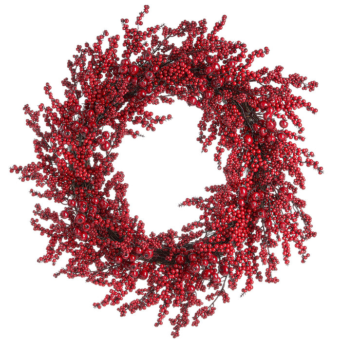 24" Faux Berry Hanging Wreath -Red (pack of 2) - XDW154-RE