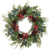 24" Artificial Berry, Pinecone & Mixed Pine Wreath -Green/Red (Pack of 2) - XDW278-GR/RE