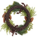 22" Artificial Sedum, Pinecone & Pine Wreath -Green/Brown (Pack of 2) - XDW280-GR/BR