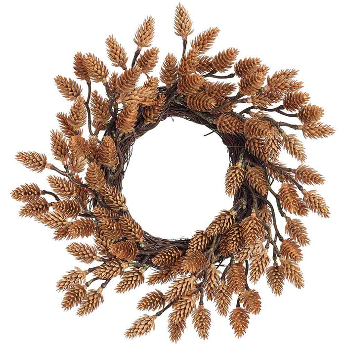 12" Artificial Plastic Pinecone Wreath -Brown (Pack of 6) - XDW287-BR