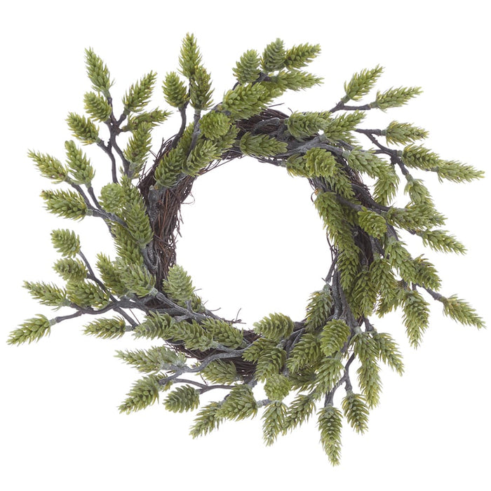 12" Artificial Plastic Pinecone Wreath -Green (Pack of 6) - XDW287-GR