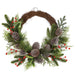 22" Artificial Pinecone, Berry & Pine Wreath -Brown/Green - XDW290-BR/GR