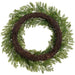 24" Berry, Sedum & Cedar Artificial Wreath -2 Tone Green - XDW301-GR/TT
