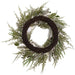 24" Iced Pinecone, Holly Leaf & Pine Artificial Wreath -White/Green (Pack of 2) - XDW307-WH/GR