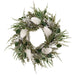 24" Iced Pinecone, Holly Leaf & Pine Artificial Wreath -White/Green (Pack of 2) - XDW307-WH/GR