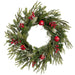 24" Berry, Jingle Bell & Pine Artificial Wreath -Red/Green - XDW312-RE/GR
