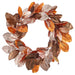 28" Metallic Artificial Magnolia Leaf Wreath -Bronze/Copper (Pack of 2) - XDW316-BZ/CP