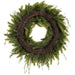 24" Sedum & Mixed Pine Artificial Wreath -Red/Green - XDW319-RE/GR