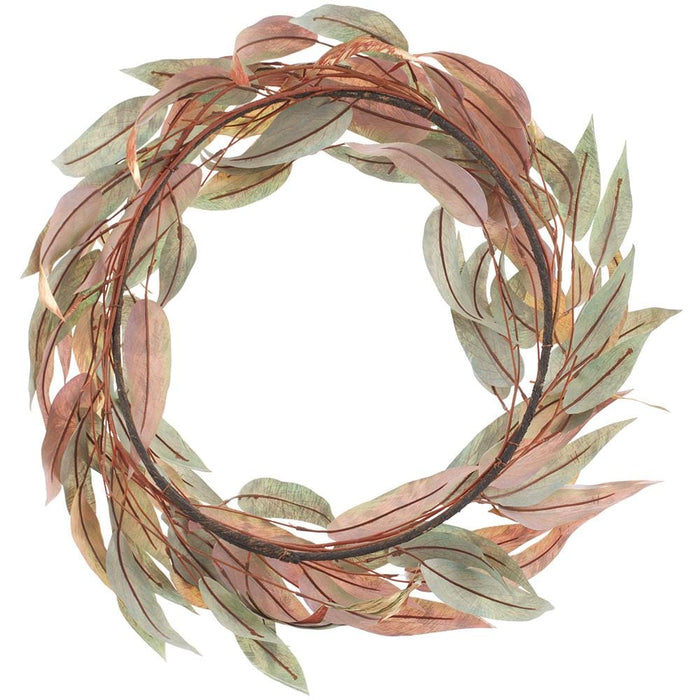30" Metallic Eucalyptus Leaf Artificial Wreath -Gold/Mixed Colors (Pack of 2) - XDW321-GO/MX