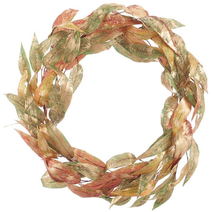 30" Metallic Eucalyptus Leaf Artificial Wreath -Gold/Mixed Colors (Pack of 2) - XDW321-GO/MX