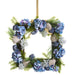 22" Hydrangea, Shell & Pine Square-Shaped Artificial Flower Hanging Wreath -Blue/Green (pack of 2) - XDW330-BL/GR