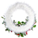 28" Artificial Amaryllis Flower, Holly & Fur Hanging Wreath -Red/Green (pack of 2) - XDW339-RE/GR