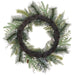 26" Flocked Artificial Berry, Ball, Pinecone & Pine Wreath -White/Silver (Pack of 4) - XDW348-WH/SI