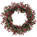 24" Iced Berry, Holly Leaf & Pine Artificial Wreath -Red/Green (Pack of 2) - XDW351-RE/GR