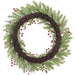 26" Flocked Artificial Berry & Pine Wreath -Red/White (Pack of 4) - XDW358-RE/WH