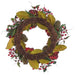 24" Peony Flower, Berry & Pinecone Artificial Wreath -Burgundy/Green - XDW364-BU/GR