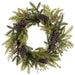 24" Plastic Pinecone & Pine Artificial Wreath -Brown/Green (Pack of 2) - XDW367-BR/GR