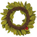 30" Magnolia Leaf, Pinecone & Ribbon Artificial Wreath -Green/Brown - XDW377-GR/BR