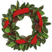 30" Magnolia Leaf, Pinecone & Ribbon Artificial Wreath -Green/Brown - XDW377-GR/BR