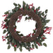 22" Berry, Pinecone & Holly Leaf Artificial Wreath -Red/Brown (Pack of 2) - XDW385-RE/BR