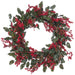22" Berry, Pinecone & Holly Leaf Artificial Wreath -Red/Brown (Pack of 2) - XDW385-RE/BR
