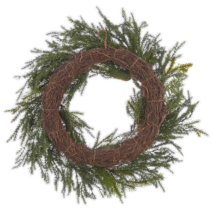 28" Pinecone & Mixed Pine Artificial Wreath -Green/Brown (Pack of 2) - XDW388-GR/BR