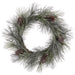 24" Flocked Artificial Long Needle Pine & Pinecone Wreath -Brown/Green (Pack of 2) - XDW403-BR/GR