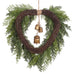 22" Artificial Mixed Cypress & Ball Wreath -Green - XDW411-GR