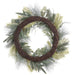 22" Flocked Artificial Queen Anne's Lace, Thistle & Pine Wreath -Green/White - XDW419-GR/WH