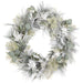 22" Flocked Artificial Queen Anne's Lace, Thistle & Pine Wreath -Green/White - XDW419-GR/WH