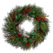 30" Berry, Pinecone & Pine Artificial Hanging Wreath -Red/Brown - XDW447-RE/BR