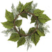 24" Iced Artificial Poinsettia Flower, Berry, Pinecone & Pine Wreath -White (Pack of 2) - XDW493-WH