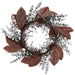 24" Flocked Artificial Magnolia Leaf & Berry Wreath -Green/White (Pack of 2) - XDW500-GR/WH