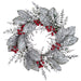 24" Flocked Artificial Magnolia Leaf & Berry Wreath -Green/White (Pack of 2) - XDW500-GR/WH