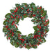 30" Artificial Holly Leaf, Berry & Pine Wreath -Red/Green (Pack of 2) - XDW508-RE/GR