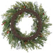 32" Artificial Sequin Ball, Berry, Pinecone & Pine Wreath -Red/Silver (Pack of 2) - XDW517-RE/SI