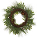 26" Artificial Magnolia Flower, Berry, Holly & Pine Wreath -White/Red (Pack of 6) - XDW519-WH/RE