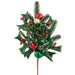 18" Artificial Holly Leaf, Ball & Pine Stem -Mixed Green (Pack of 12) - XDW522-MX/GR