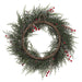 20" Iced Pine & Berry Artificial Hanging Wreath -Green/Red (pack of 2) - XDW524-GR/RE
