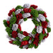 22.5" Pinecone Hanging Wreath -Red/Green (pack of 2) - XDW528-RE/GR