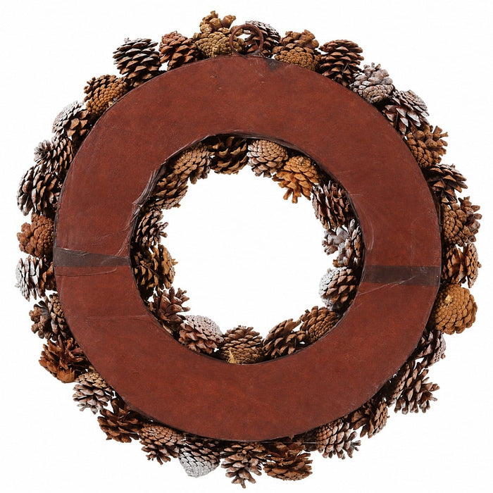 21" Pinecone Wreath -Brown/Whitewashed (Pack of 2) - XDW531-BR/WW