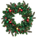 24" Artificial Holly Leaf, Ball & Pine Wreath -Mixed Green (Pack of 4) - XDW538-MX/GR