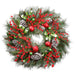 24" Artificial Ornament Ball, Berry, Holly & Pine Hanging Wreath -Red/Green (pack of 2) - XDW557-RE/GR