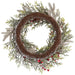 24" Artificial Glittered Berry, Pinecone & Pine Wreath -Red/Green - XDW565-RE/GR