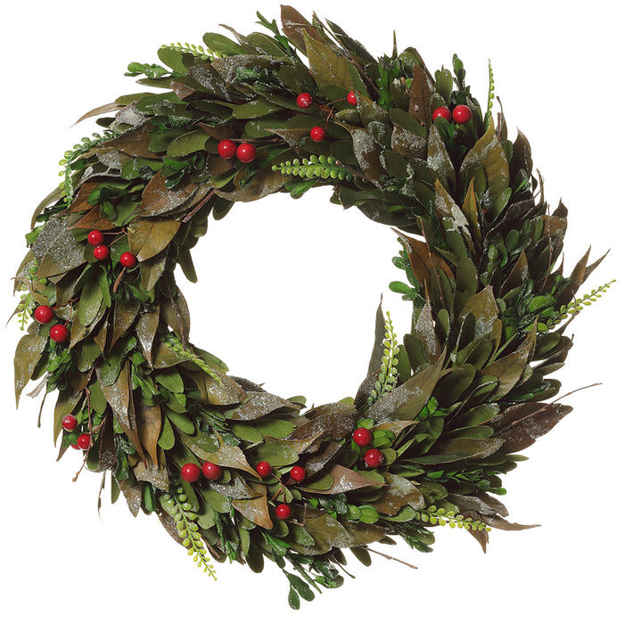 17.3" Snowed Artificial Berry & Willow Hanging Wreath -Red/Green (pack of 2) - XDW612-RE/GR